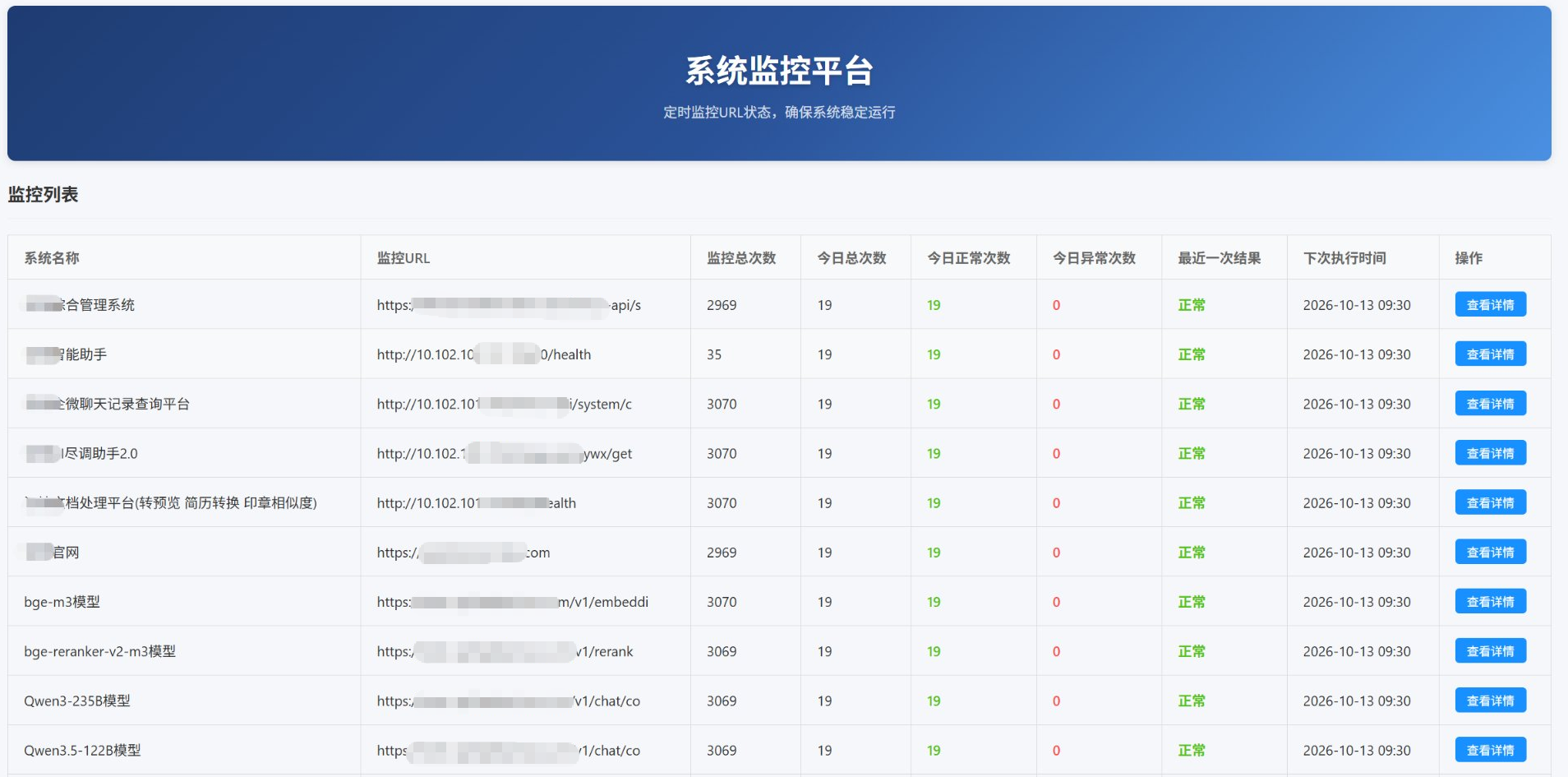 系统运行监控平台